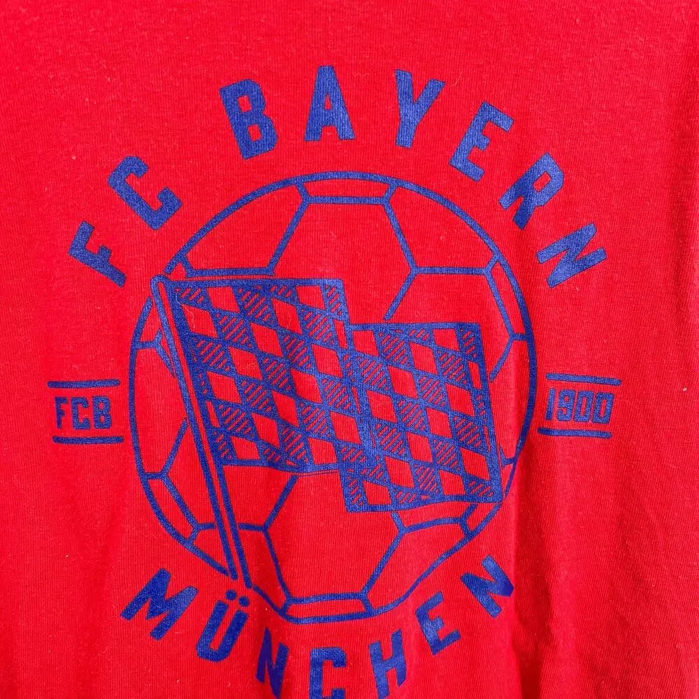 adidas F.C Bayern Munich Men Soccer Tee Football Red‎ Large